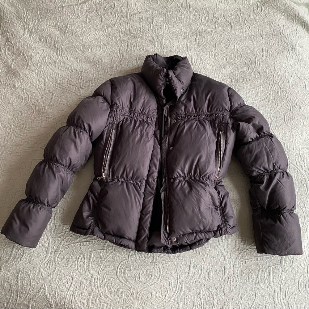 Tommy Hilfiger S Quilted Puffer Jacket Down Feather Fill Dark Charcoal Gray Coat